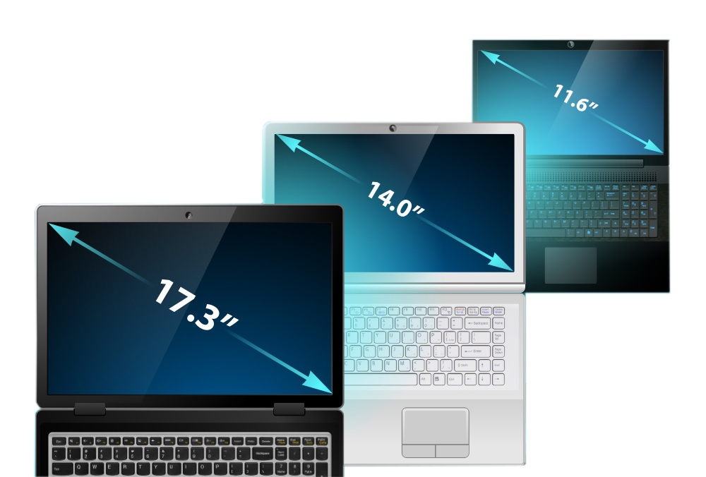 اندازه های مختلف لپ تاپ