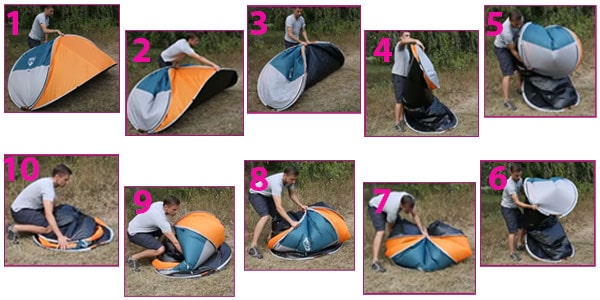 نحوه جمع کردن چادر مسافرتی اتوماتیک